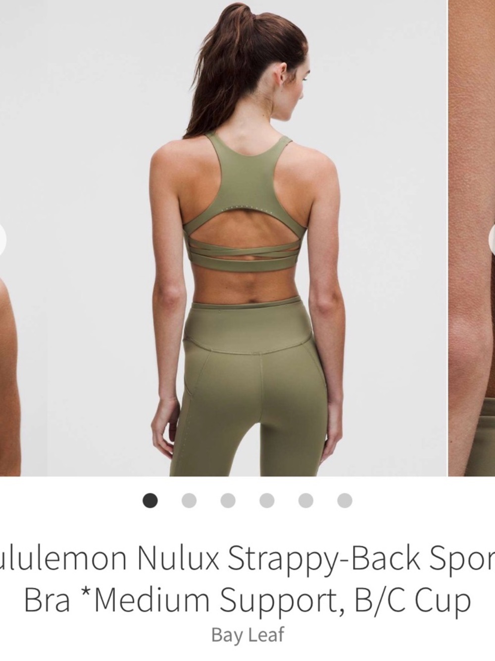 lululemon athletica Sports Bra in Off-White